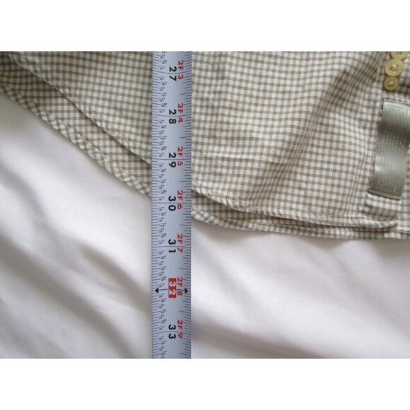 Men Stafford Gingham Button Cotton 2 Ply Long Sleeve Shirt Sz 16.5-34 (MT360) - Picture 4 of 9